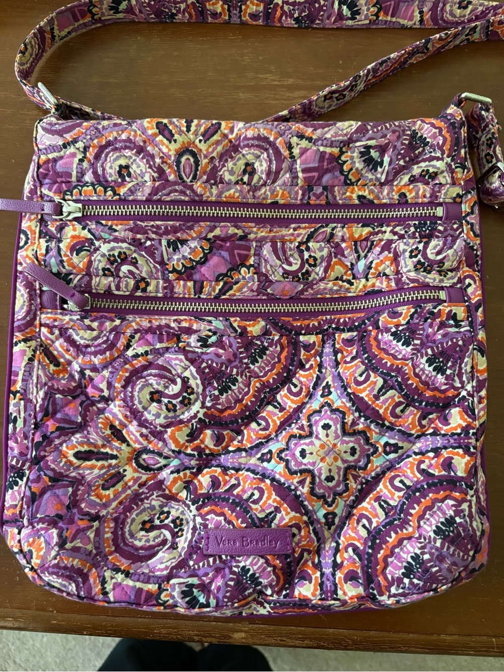 Vera Bradley Purple Paisley Crossbody Bag - Picture 2 of 16